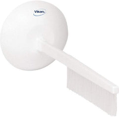 Vikan - 2-3/4" Bristle Length, Polyester Cleaning & Finishing Brush - 8" Long x 2-3/4" Wide Head, 20" OAL, White, Polypropylene Block - Apex Tool & Supply