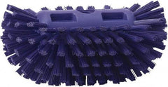 Vikan - 1-1/2" Bristle Length, Polyester Utility Scrub Brush - 5-1/2" Wide Head, 8" OAL, European Threaded Handle, Purple, Polypropylene Block - Apex Tool & Supply