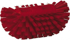 Vikan - 1-1/2" Bristle Length, Polyester Utility Scrub Brush - 5-1/2" Wide Head, 8" OAL, European Threaded Handle, Red, Polypropylene Block - Apex Tool & Supply