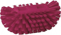 Vikan - 1-1/2" Bristle Length, Polyester Utility Scrub Brush - 5-1/2" Wide Head, 8" OAL, European Threaded Handle, Pink, Polypropylene Block - Apex Tool & Supply