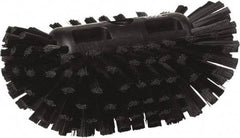 Vikan - 1-1/2" Bristle Length, Polyester Utility Scrub Brush - 5-1/2" Wide Head, 8" OAL, European Threaded Handle, Black, Polypropylene Block - Apex Tool & Supply