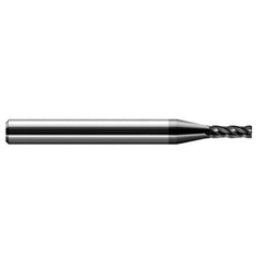 Miniature End Mills - Stub & Standard - 0.0620″ (1/16″) Cutter Diameter × 0.0050″ Radius × 0.1860″ Length of Cut Carbide Corner Radius End Mill, 4 Flutes, Amorphous Diamond Coated