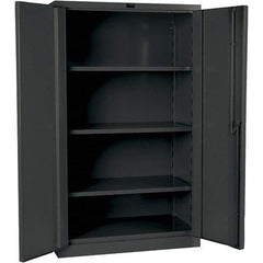 Hallowell - 3 Shelf Locking Storage Cabinet - Steel, 36" Wide x 21" Deep x 60" High, Gray - Apex Tool & Supply