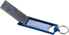 Lenox - 3" OAL Medium Retractable Sharpener Diamond File - 1" Wide x 1/4" Thick, 3 LOC, Blue - Apex Tool & Supply