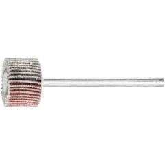 PFERD - 5/8" Diam x 3/8" Face Width, Aluminum Oxide Coated Mounted Flap Wheel - 1/8" Shank Mount, 120 Grit, 50,000 Max RPM - Apex Tool & Supply