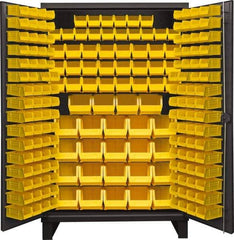 Durham - 192 Bin Storage Cabinet - Steel, 48" Wide x 24" Deep x 78" High, Gray - Apex Tool & Supply