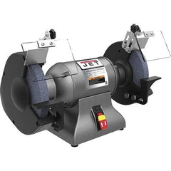 Jet - 10" Wheel Diam x 1" Wheel Width, 1-1/2 hp Grinder - 1" Arbor Hole Diam, 1 Phase, 1,720 Max RPM, 115 Volts - Apex Tool & Supply