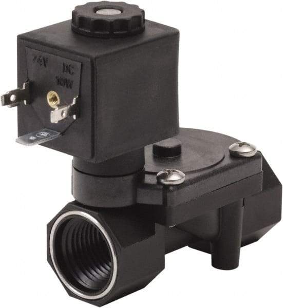 Spartan Scientific - 3/8" NPT Port, 2 Way, 2 Position, Glass Filled Nylon Solenoid Valve - Normally Closed, Viton Seal - Apex Tool & Supply