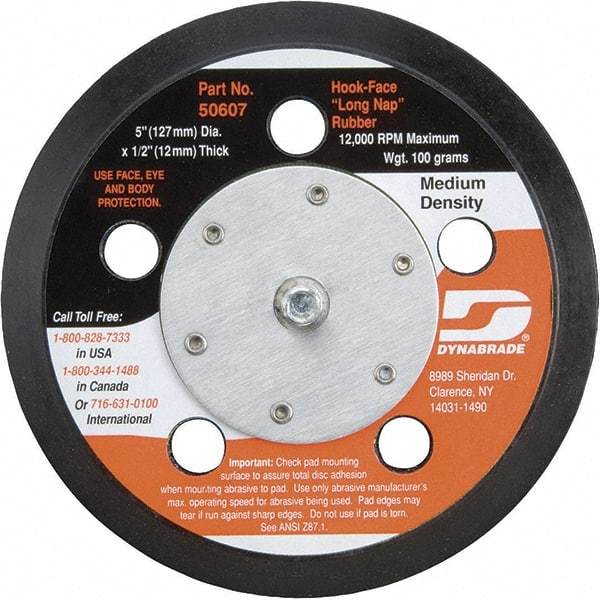 Dynabrade - 5" Diam Disc Backing Vacuum Replacement Pad - Medium Density, 12,000 RPM - Apex Tool & Supply