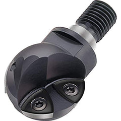 Walter - 32mm Cut Diam, 26mm Max Depth of Cut, 22mm Shank Diam, 63mm OAL, Indexable Ball Nose End Mill - 13,900 Max RPM - Apex Tool & Supply