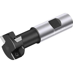 Walter - 1.23" Cutting Diam x 0.463" Cutting Width, 2 Cutter Inserts, Indexable T-Slot Cutter - 3.895" OAL - Apex Tool & Supply