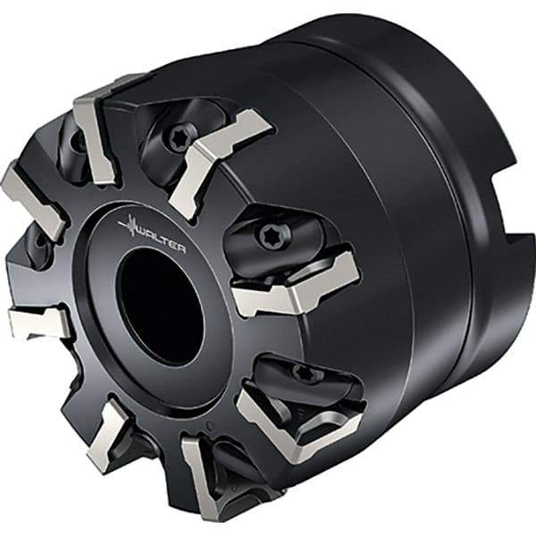 Walter - 8 Inserts, 63mm Cut Diam, 22mm Arbor Diam, Indexable Square-Shoulder Face Mill - 0° Lead Angle, 50mm High, Series M2136-B1 METRISCH - Apex Tool & Supply