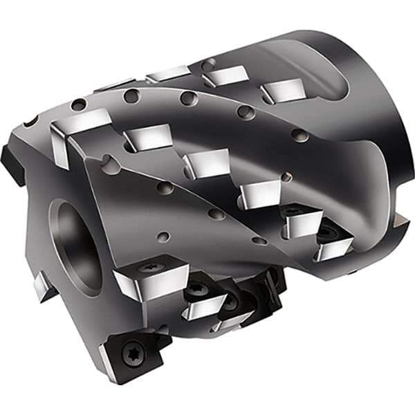 Walter - 5 Inserts, 80mm Cut Diam, 32mm Arbor Diam, Indexable Square-Shoulder Face Mill - 0° Lead Angle, 95mm High, Through Coolant, Series F2338F-B1 - Apex Tool & Supply