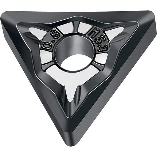 Walter - TNMG MS3 Grade WSM01 Turning Insert - TiAlN+Al2O3+(ZrN) Finish, 60° Triangle, 12.7mm Inscr Circle, 4.76mm Thick, 0.4mm Corner Radius - Apex Tool & Supply