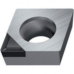 Walter - CCGT FS-M1 Grade WDN10 Turning Insert - Polycrystaline Diamond Finish, 80° Rhombic, 9.53mm Inscr Circle, 3.97mm Thick, 0.4mm Corner Radius - Apex Tool & Supply