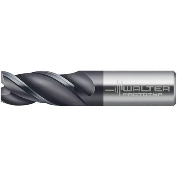 Walter-Prototyp - 12mm, 22mm LOC, 12mm Shank Diam, 73mm OAL, 3 Flute, Solid Carbide Square End Mill - TiAlN Finish, 45° Helix, Right Hand Cut, Right Hand Flute, Series MC321-A-3-A - Apex Tool & Supply