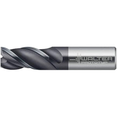 Walter-Prototyp - 12mm, 22mm LOC, 12mm Shank Diam, 73mm OAL, 3 Flute, Solid Carbide Square End Mill - TiAlN Finish, 45° Helix, Right Hand Cut, Right Hand Flute, Series MC321-A-3-A - Apex Tool & Supply