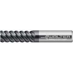 Walter-Prototyp - 20mm, 38mm LOC, 20mm Shank Diam, 104mm OAL, 6 Flute, Solid Carbide Square End Mill - TiAlN Finish, 60° Helix, Right Hand Cut, Right Hand Flute, Series MC129-A-6-B - Apex Tool & Supply