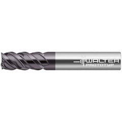Walter-Prototyp - 10mm, 22mm LOC, 10mm Shank Diam, 72mm OAL, 4 Flute, Solid Carbide Square End Mill - TiAlN Finish, 50° Helix, Right Hand Cut, Right Hand Flute, Series MC326-A-B - Apex Tool & Supply