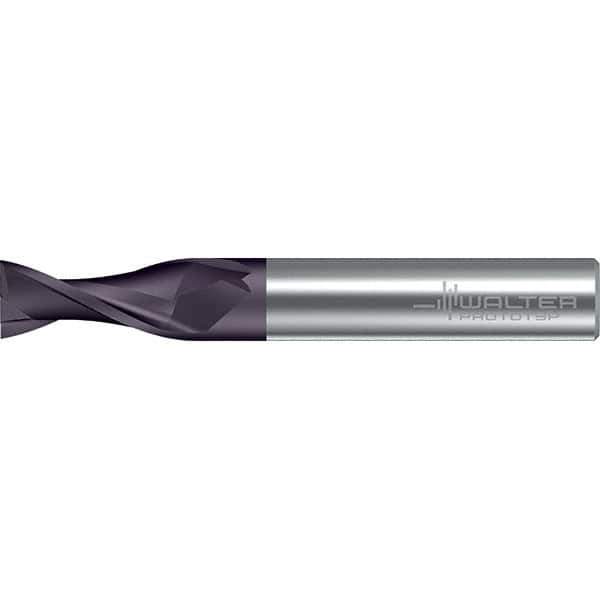 Walter-Prototyp - 12mm, 22mm LOC, 12mm Shank Diam, 83mm OAL, 2 Flute, Solid Carbide Square End Mill - TiAlN Finish, 30° Helix, Right Hand Cut, Right Hand Flute, Series MC216-A-2-B - Apex Tool & Supply