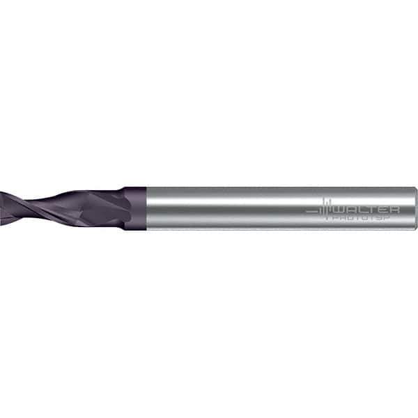 Walter-Prototyp - 7mm, 13mm LOC, 8mm Shank Diam, 63mm OAL, 2 Flute, Solid Carbide Square End Mill - TiAlN Finish, 30° Helix, Right Hand Cut, Right Hand Flute, Series MC216-A-2-B - Apex Tool & Supply