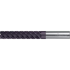 Walter-Prototyp - 25mm, 45mm LOC, 25mm Shank Diam, 121mm OAL, 5 Flute, Solid Carbide Square End Mill - TiAlN Finish, 45° Helix, Right Hand Cut, Right Hand Flute, Series MC122-W-B - Apex Tool & Supply