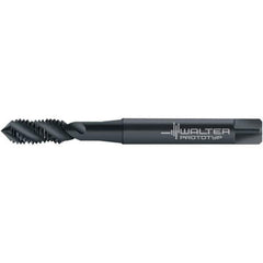 Walter-Prototyp - M18x1.50 DIN 374 4 Flute 6H Semi-Bottoming Spiral Flute Tap - High Speed Steel, Steam Oxide Finish, 110mm OAL, Right Hand Flute, Right Hand Thread, 16.430, Series TC115-MF-L0 - Apex Tool & Supply