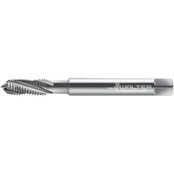 Walter-Prototyp - 1/4-20 ~DIN 2184-1 3 Flute 3B Semi-Bottoming Spiral Flute Tap - High Speed Steel, Uncoated, 81.41mm OAL, Right Hand Flute, Right Hand Thread, 5.020, Series 224104 - Exact Industrial Supply