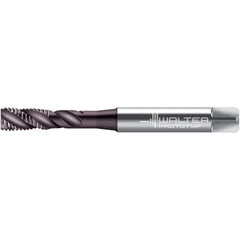Walter-Prototyp - M8x1.25 ~DIN 371 4 Flute 6HX Bottoming Spiral Flute Tap - High Speed Steel, Hardlube Finish, 90mm OAL, Right Hand Flute, Right Hand Thread, 6.690, Series EP2051352 - Apex Tool & Supply