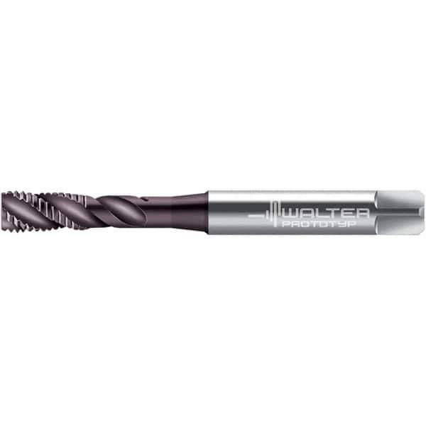 Walter-Prototyp - M10x1.50 ~DIN 371 4 Flute 6HX Bottoming Spiral Flute Tap - High Speed Steel, Hardlube Finish, 100mm OAL, Right Hand Flute, Right Hand Thread, 8.430, Series EP2051352 - Apex Tool & Supply