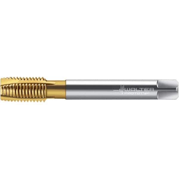 Walter-Prototyp - M18x2.00, 4 Flute, TiN Finish, High Speed Steel Spiral Point Tap - Right Hand Thread, 110mm OAL, 24mm Thread Length, 14mm Shank Diam, Series TC216-MF-L0 - Exact Industrial Supply