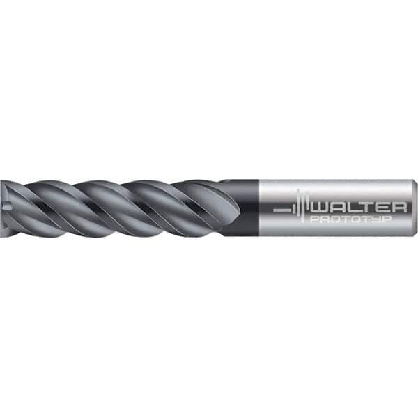 Walter-Prototyp - 20mm, 38mm LOC, 20mm Shank Diam, 104mm OAL, 5 Flute, Solid Carbide Square End Mill - TiAlN Finish, 45° Helix, Right Hand Cut, Right Hand Flute, Series MC122-A-B - Apex Tool & Supply