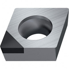Walter - CCGW FS-1 Grade WDN10 Turning Insert - Polycrystaline Diamond Finish, 80° Rhombic, 12.7mm Inscr Circle, 4.76mm Thick, 0.8mm Corner Radius - Apex Tool & Supply
