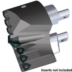 Kennametal - Series KSEM Plus, Head Connection FDS90, 101.6mm Max Diam Interchangeable Pilot Drill Head - KSEMP3400HPGM Pilot Drill, 34mm Pilot Drill Diam, 7 Nonpilot Inserts, 59.38mm Head Length - Apex Tool & Supply
