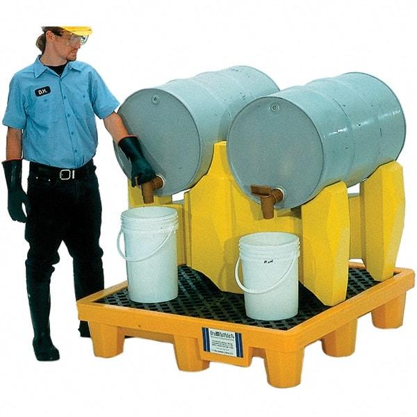 UltraTech - 66 Gal Sump, 1,500 Lb Capacity, 2 Drum, Polyethylene P2 Drum Rack Containment System - 53" Long x 53" Wide x 44-3/4" High, Two-Tier Drum Configuration - Apex Tool & Supply