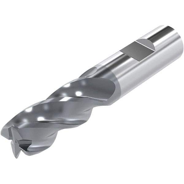 Niagara Cutter - 0.63", 4 Flute, Solid Carbide, 0.06" Corner Radius End Mill - 3-1/2" OAL, 30° Helix, Right Hand Flute, 1-1/4" LOC, Right Hand Cut - Apex Tool & Supply