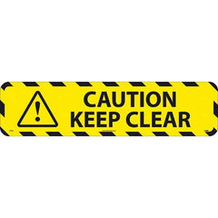 NMC - Caution Keep Clear, Anti-Skid Pressure-Sensitive Vinyl Floor Sign - Rectangle, Black on Yellow, Adhesive Backed, For Restroom, Janitorial & Housekeeping - Apex Tool & Supply