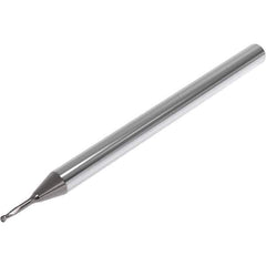Seco - 2mm Diam, 2mm LOC, 2 Flute Solid Carbide Ball End Mill - Diamond Finish, Single End, 60mm OAL, 4mm Shank Diam, Spiral Flute - Apex Tool & Supply