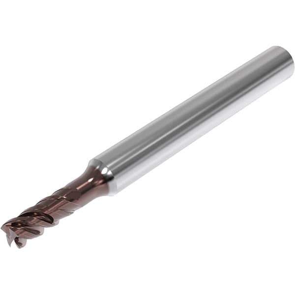 Seco - 3mm, 4 Flute, Single End, Solid Carbide, Corner Chamfer End Mill - 57mm OAL, 48° Helix, Right Hand Flute, 6mm LOC, Right Hand Cut, 10mm Extended Reach - Apex Tool & Supply