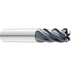 SGS - 5/8", 5 Flute, Single End, Solid Carbide, 0.12" Corner Radius End Mill - 3-1/2" OAL, 37° Helix, 5/8" LOC, Right Hand Cut - Apex Tool & Supply