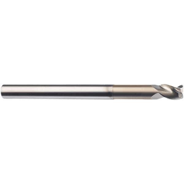 SGS - 8mm, 3 Flute, Single End, Solid Carbide, 0.0787" Corner Radius End Mill - 75mm OAL, 38° Helix, 32mm LOC, Right Hand Cut - Apex Tool & Supply