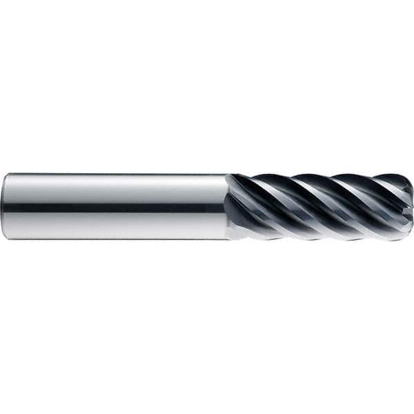 SGS - 8mm, 6 Flute, Single End, Solid Carbide, 0.0591" Corner Radius End Mill - 63mm OAL, 41° Helix, 20mm LOC, Right Hand Cut - Apex Tool & Supply