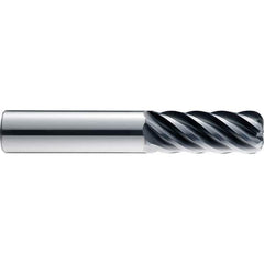 SGS - 1/2", 6 Flute, Single End, Solid Carbide, 0.015" Corner Radius End Mill - 4" OAL, 41° Helix, 5/8" LOC, Right Hand Cut - Apex Tool & Supply