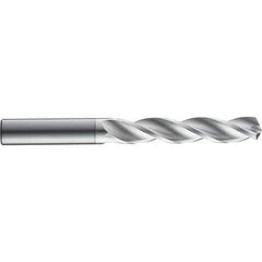 SGS - 8mm 124° Solid Carbide Jobber Drill - TiB2 Finish, Right Hand Cut, Spiral Flute, Straight Shank, 103mm OAL, Notched Point - Apex Tool & Supply