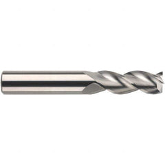 SGS - 12mm, 16mm LOC, 12mm Shank Diam, 100mm OAL, 3 Flute, Solid Carbide Square End Mill - Single End, TiB2 Finish, Spiral Flute, 38° Helix, Centercutting, Right Hand Cut, Right Hand Flute, Series 43MS - Apex Tool & Supply