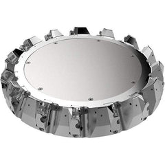 Seco - 12.4" Cut Diam, 2.36" Arbor Hole, 9mm Max Depth of Cut, 48° Indexable Chamfer & Angle Face Mill - 14 Inserts, Right Hand Cut, 14 Flutes, Through Coolant, Series R220.54 - Apex Tool & Supply