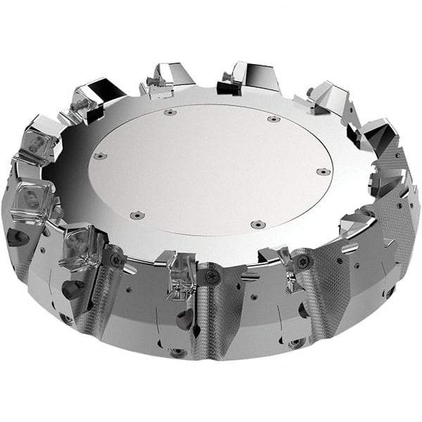 Seco - 250mm Cut Diam, 60mm Arbor Hole, 11mm Max Depth of Cut, 71° Indexable Chamfer & Angle Face Mill - 11 Inserts, 80 Insert, Right Hand Cut, 11 Flutes, Through Coolant, Series R220.56 - Apex Tool & Supply