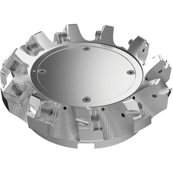 Seco - 160mm Cut Diam, 40mm Arbor Hole, 9mm Max Depth of Cut, 48° Indexable Chamfer & Angle Face Mill - 11 Inserts, 63 Insert, Right Hand Cut, 11 Flutes, Through Coolant, Series R220.54 - Apex Tool & Supply