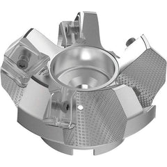 Seco - 80mm Cut Diam, 27mm Arbor Hole, 9mm Max Depth of Cut, 48° Indexable Chamfer & Angle Face Mill - 5 Inserts, 63 Insert, Right Hand Cut, 5 Flutes, Through Coolant, Series R220.54 - Apex Tool & Supply