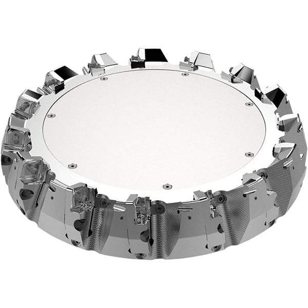 Seco - 315mm Cut Diam, 60mm Arbor Hole, 11mm Max Depth of Cut, 71° Indexable Chamfer & Angle Face Mill - 14 Inserts, 80 Insert, Right Hand Cut, 14 Flutes, Through Coolant, Series R220.56 - Apex Tool & Supply